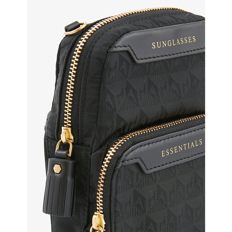 Shop Anya Hindmarch Essentials Double-pocket Recycled-nylon Crossbody Bag In Black
