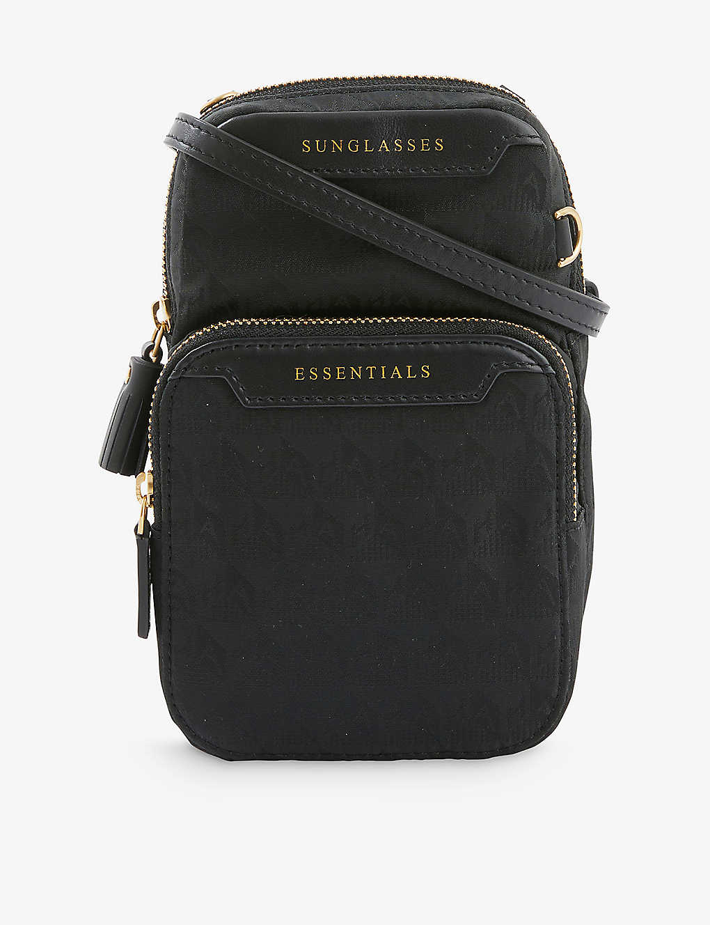 Anya Hindmarch Essentials Double-pocket Recycled-nylon Crossbody Bag In Black