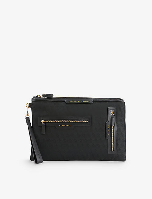 ANYA HINDMARCH: Journey Essentials patch-pocket recycled nylon pouch