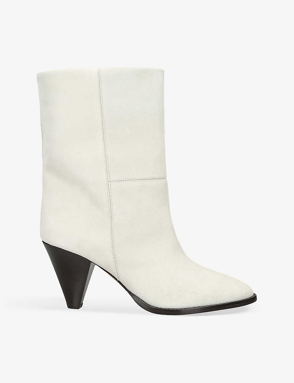 Isabel Marant Womens Winter Wht Rouxa Contrast-sole Suede Heeled Ankle Boots