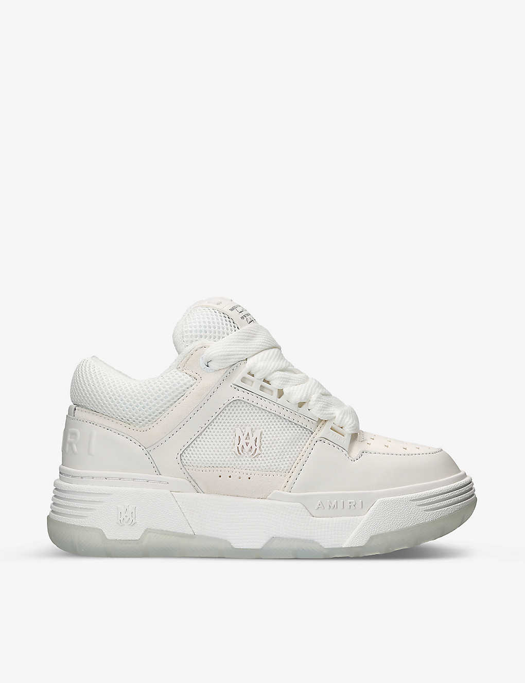 Shop Amiri Women's White Ma-1 Leather And Mesh Low-top Trainers
