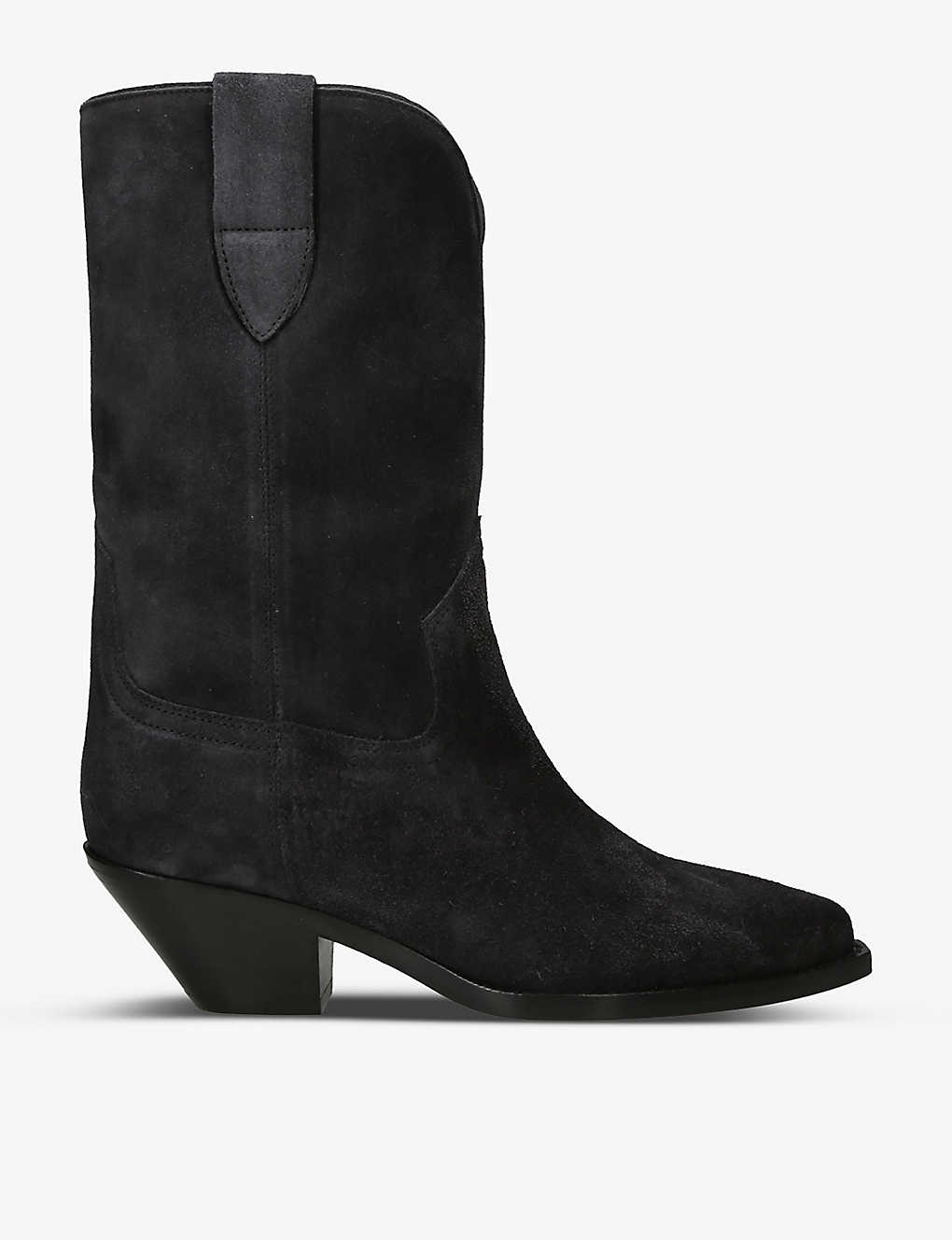 Shop Isabel Marant Women's Blk/other Dahope Suede Cowboy Boots
