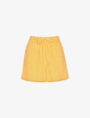 Whistles Womens Multi-coloured Sunshine Stripe Linen And Cotton-blend Shorts In Multi-coloured