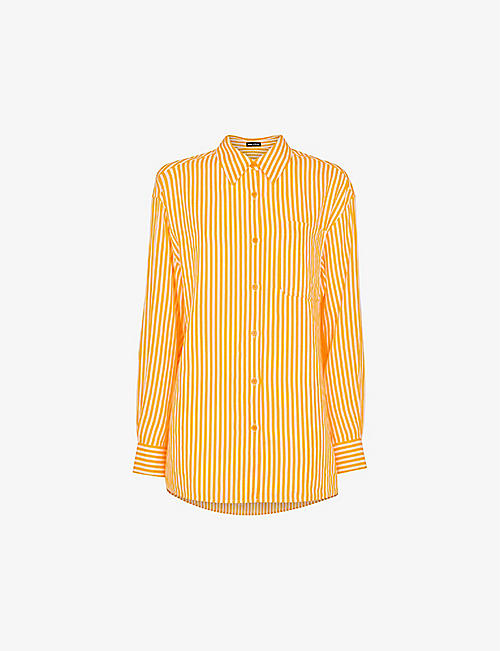 WHISTLES: Sunshine stripe linen and cotton-blend shirt