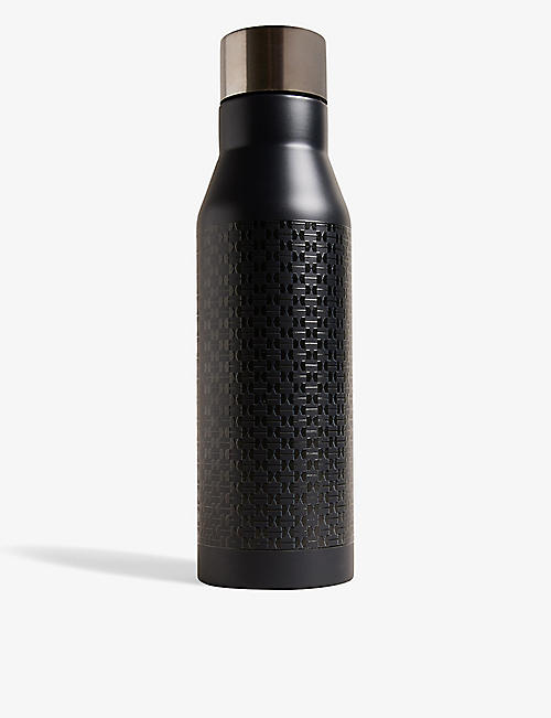 TED BAKER: Jamesa geometric-pattern stainless-steel water bottle 425ml