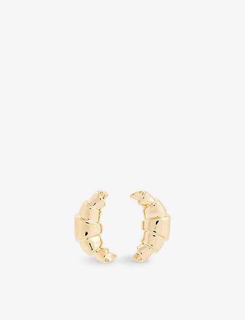 JACQUEMUS: Croissant Le Chouchou copper and brass earrings