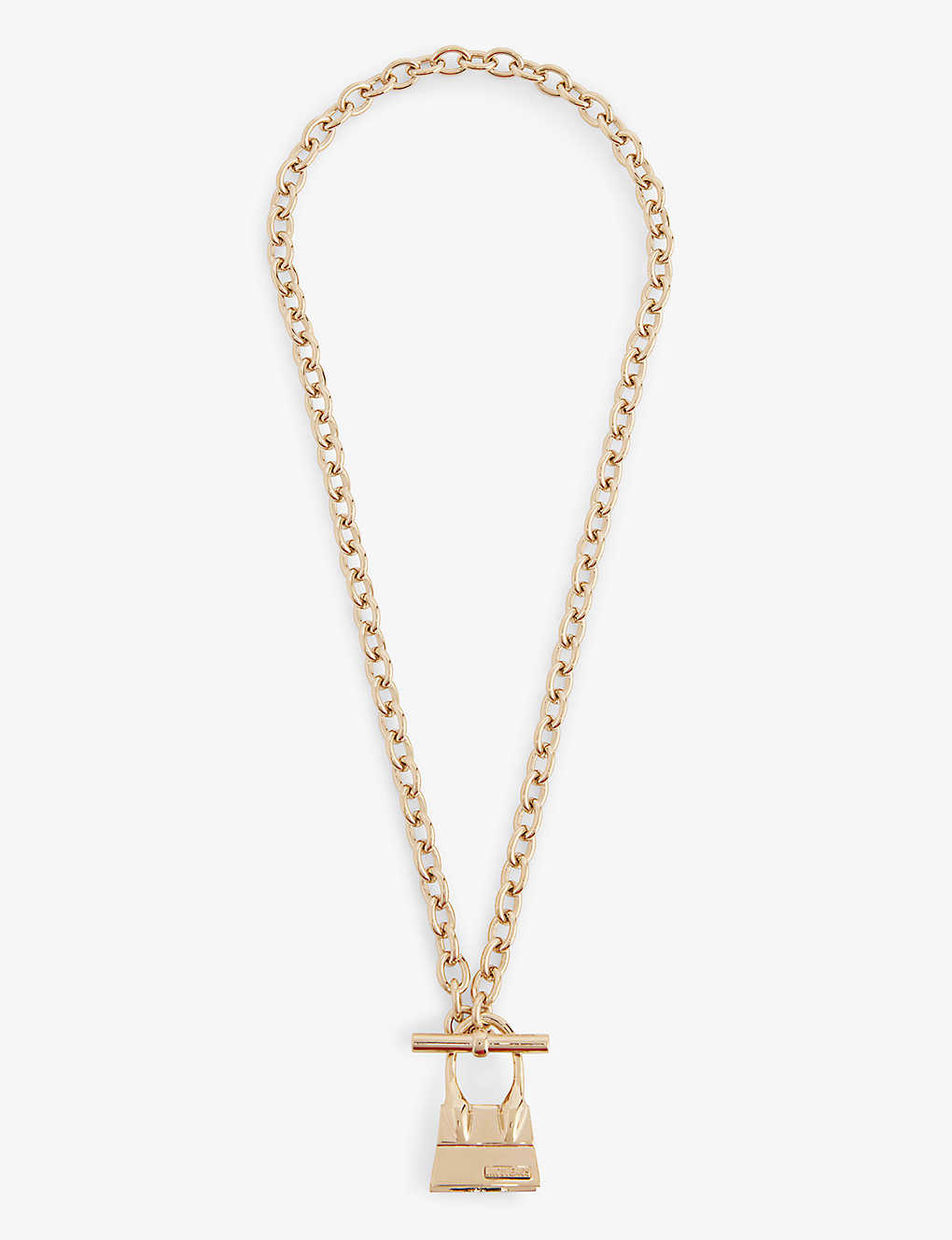 Shop Jacquemus Womens Light Gold Chiquito Brass And Bronze Necklace