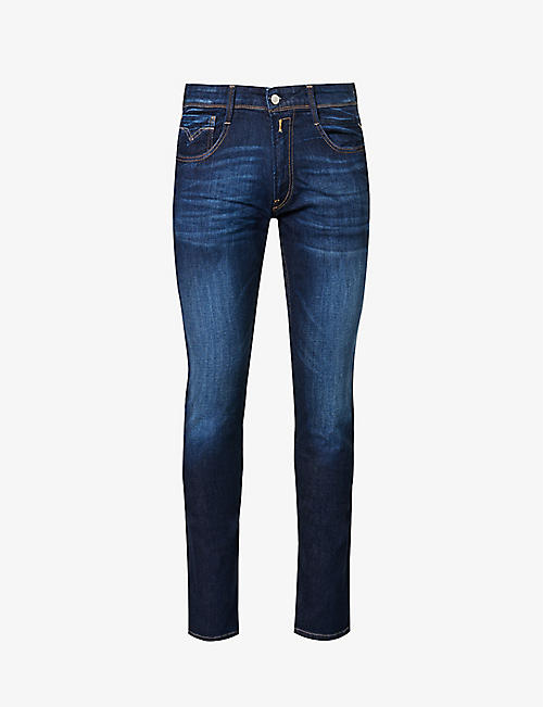 REPLAY: Anbass 573 regular-fit straight-leg stretch-denim jeans