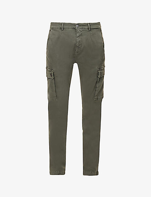 REPLAY: Jaan regular-fit tapered-leg stretch-cotton blend cargo trousers