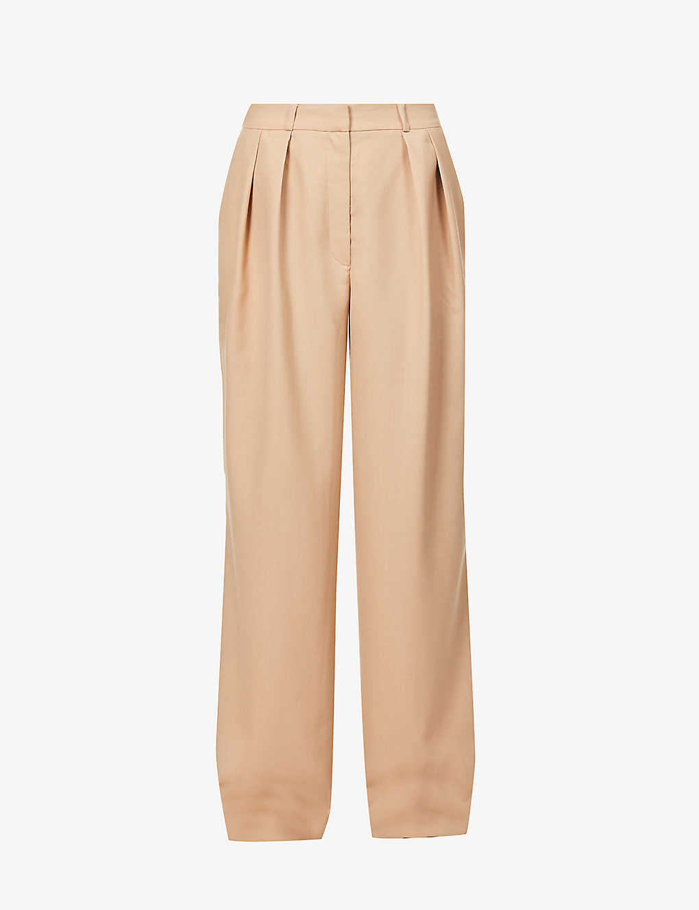 THE FRANKIE SHOP FRANKIE SHOP WOMEN'S CAMEL TANSY WIDE-LEG HIGH-RISE WOVEN TROUSERS