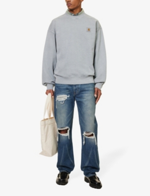 Shop Carhartt Wip Men's Mirror Vista Brand-patch Cotton-jersey Sweatshirt