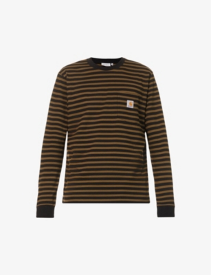 CARHARTT WIP: Seidler striped logo-embellished regular-fit cotton-jersey T-shirt