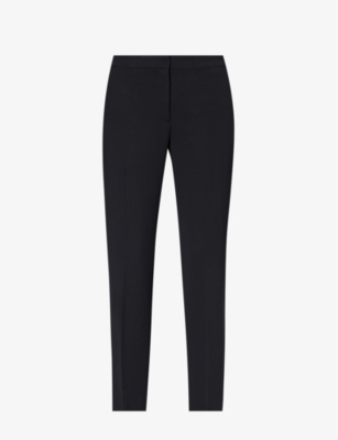 Dries Van Noten Womens Black Two-slip-pockets Straight-leg High-rise Wool-blend Trousers In Black
