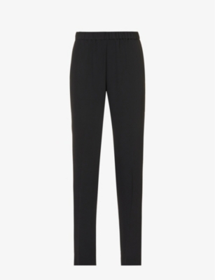 DRIES VAN NOTEN PRESSED-CREASE CROPPED STRAIGHT-LEG MID-RISE WOVEN TROUSERS,68687671
