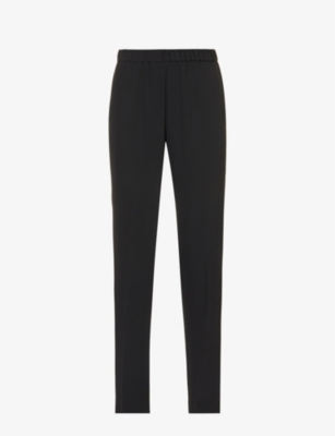 Dries Van Noten Womens Black Two-slip-pockets Straight-leg High-rise Wool-blend Trousers In Black