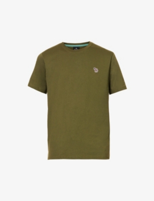 PS BY PAUL SMITH: Zebra logo-embroidered regular-fit cotton-jersey T-shirt