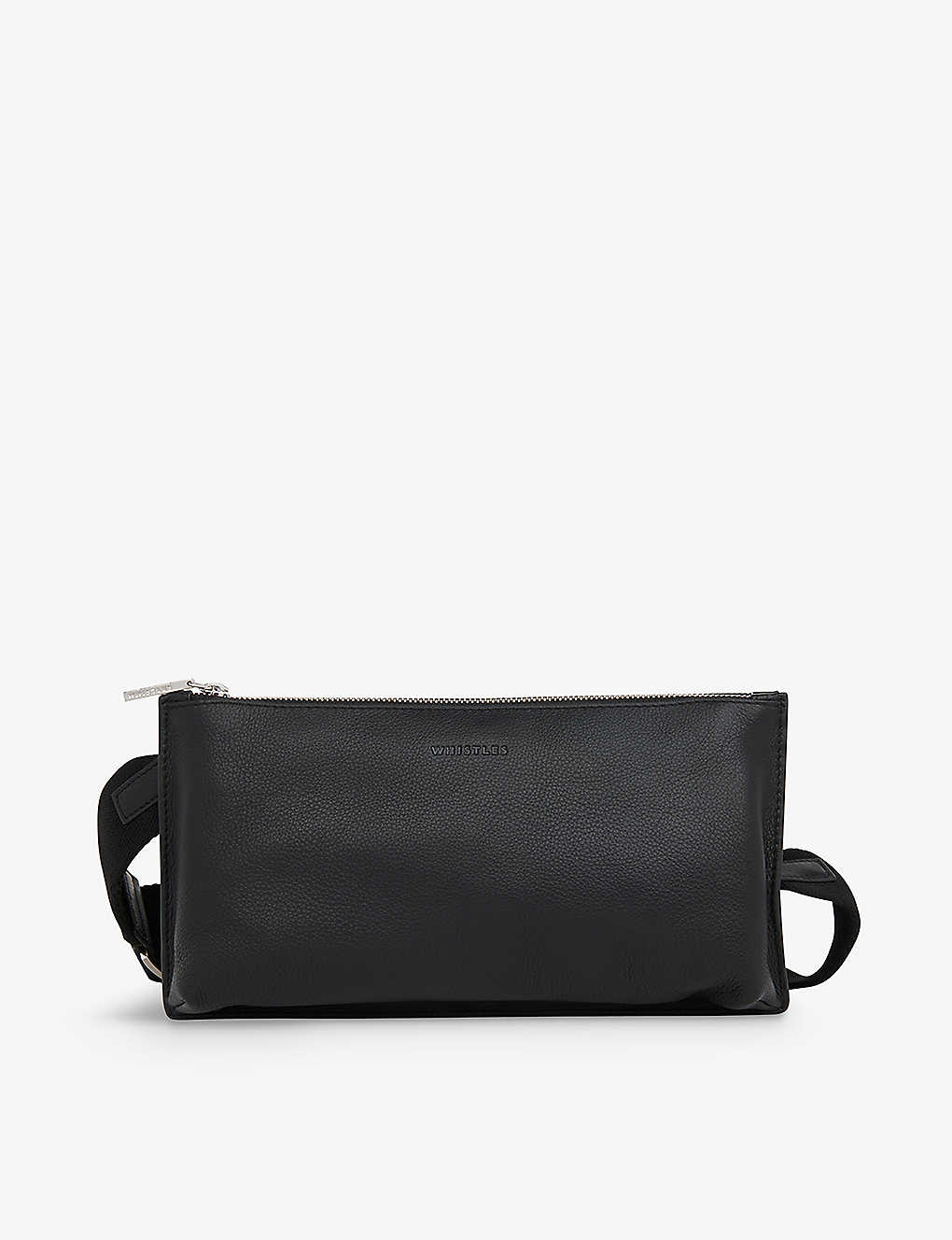 Whistles Womens Black Kai Double-pouch Leather Crossbody Bag