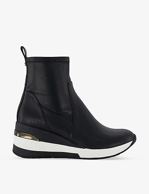 DUNE: Everette wedge-heel leather trainers