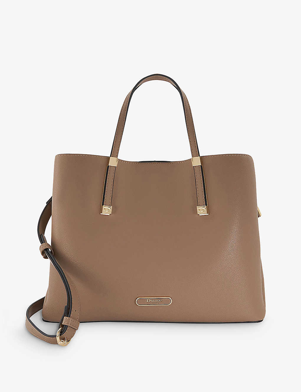 Dune Dorries Large Faux-leather Tote Bag In Taupe-synthetic Recycled