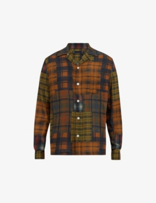 ALLSAINTS: Carreaux check-print regular-fit organic-cotton shirt