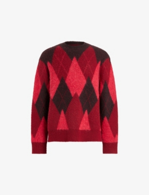 Brushed Argyle Crewneck Sweater