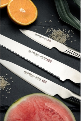 GLOBAL: Ukon branded-blade stainless-steel bread knife 22cm