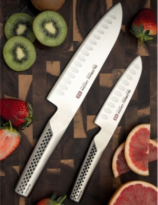 GLOBAL: Ukon branded-blade stainless-steel Santoku knife 18.5cm