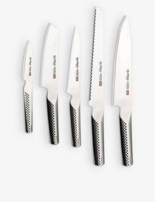 GLOBAL: Ukon stainless-steel knife block set of six