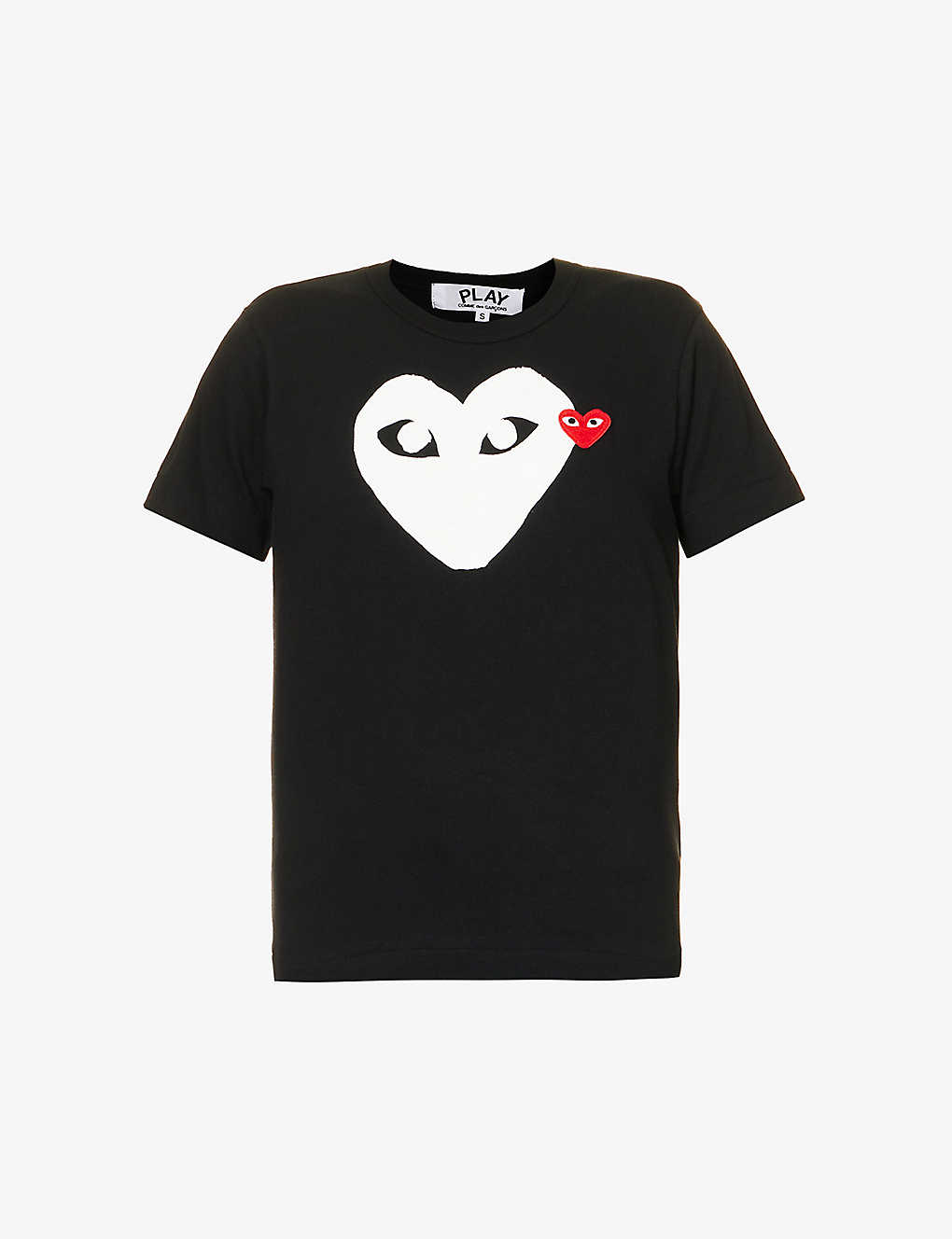 Comme Des Garçons Play Heart-appliqué Regular-fit Cotton-jersey T-shirt In Black