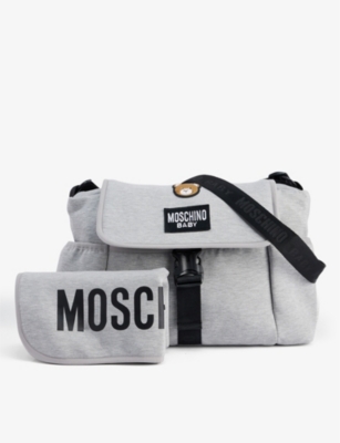 Baby Printed Changing Bag in White - Moschino Kids