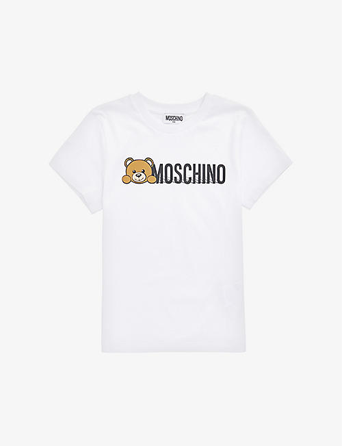 MOSCHINO: Bear logo-print cotton T-shirt 4-14 years