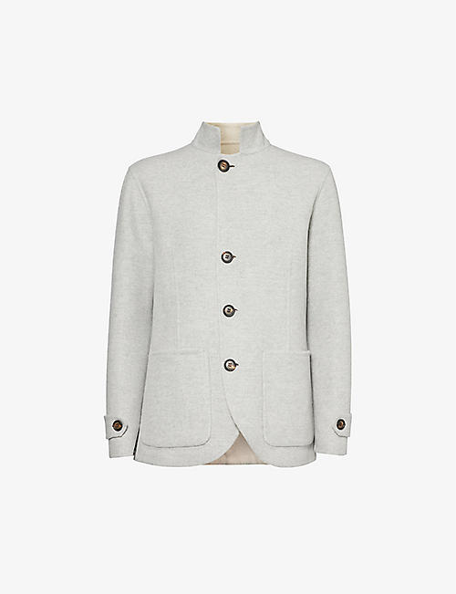ELEVENTY: Reversible brushed-texture cashmere blazer