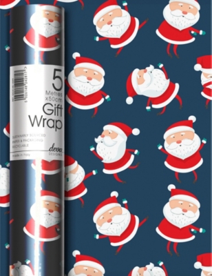 SELFRIDGES EDIT: Dancing Santa 节日印花包装纸 5 米