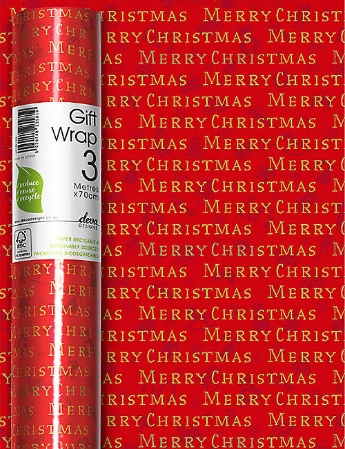 SELFRIDGES EDIT: Merry Christmas wrapping paper 3m