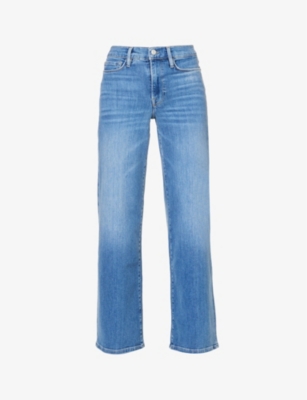 Frame Womens Drizzle Le Palazzo Wide-leg Slim-fit Stretch-denim Jeans