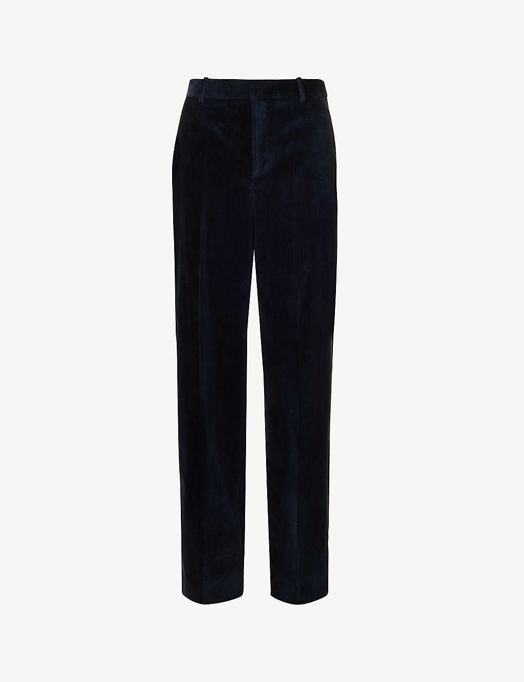 FRAME FRAME WOMENS NAVY RELAX WIDE-LEG HIGH-RISE STRETCH-COTTON CORDUROY TROUSERS