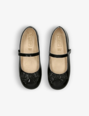 BABYWALKER: Crystal-bow patent-leather ballerina flats 4-7 years