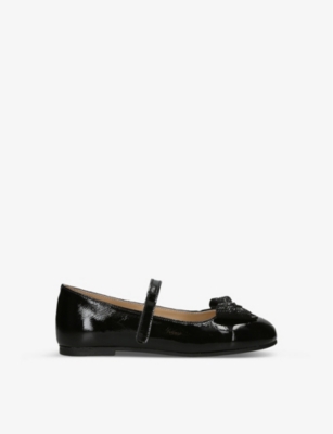 BABYWALKER: Crystal-bow patent-leather ballerina flats 4-7 years