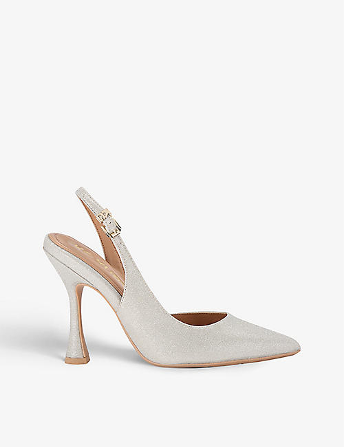 KG KURT GEIGER: Aria pointed-toe woven slingback courts
