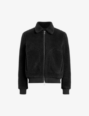 ALLSAINTS ALLSAINTS MEN'S CINDER MARL BUZZ TEDDY BOMBER JACKET