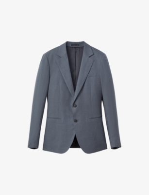 Reiss Kin Slim Fit Linen Blazer In Airforce Blue
