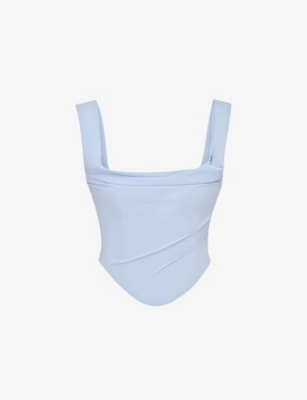 HOUSE OF CB: Una corseted stretch-woven top
