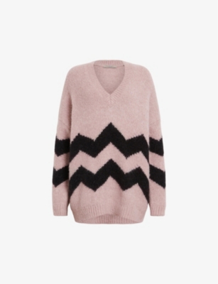 Allsaints Ziggi Alpaca-blend Sweater In Pashmina Pink/