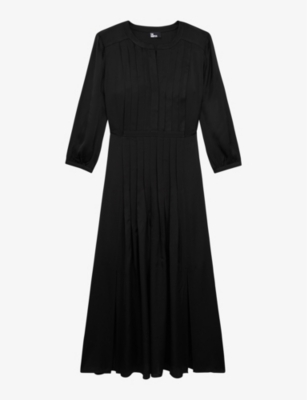 THE KOOPLES - Pleated-front woven midi dress | Selfridges.com