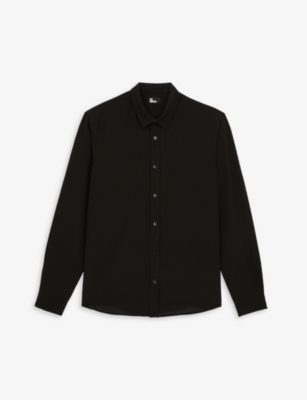 The Kooples Comfort-fit Silk Shirt In Black
