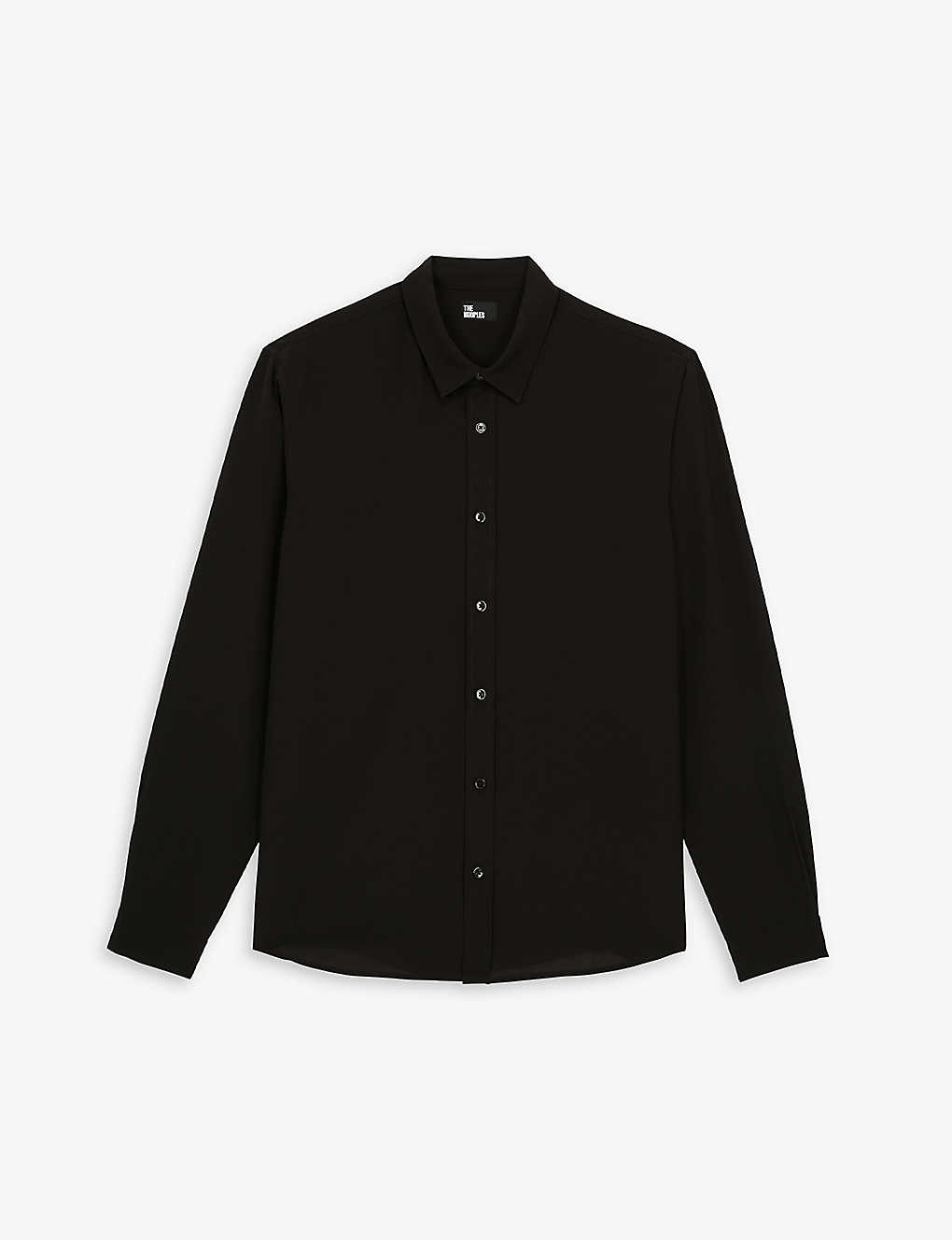 The Kooples Comfort-fit Silk Shirt In Black