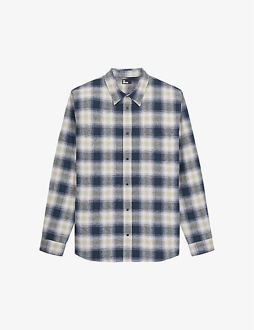 THE KOOPLES: Checked relaxed-fit cotton-blend overshirt