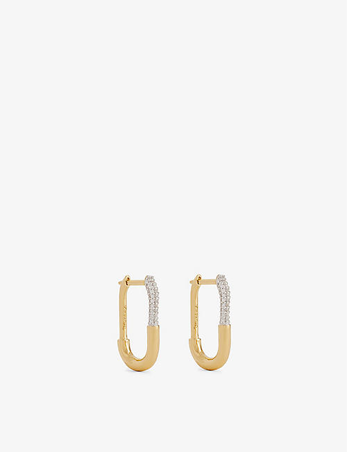 OTIUMBERG: Staple 14ct yellow gold vermeil-plated sterling-silver and cubic zirconia earrings