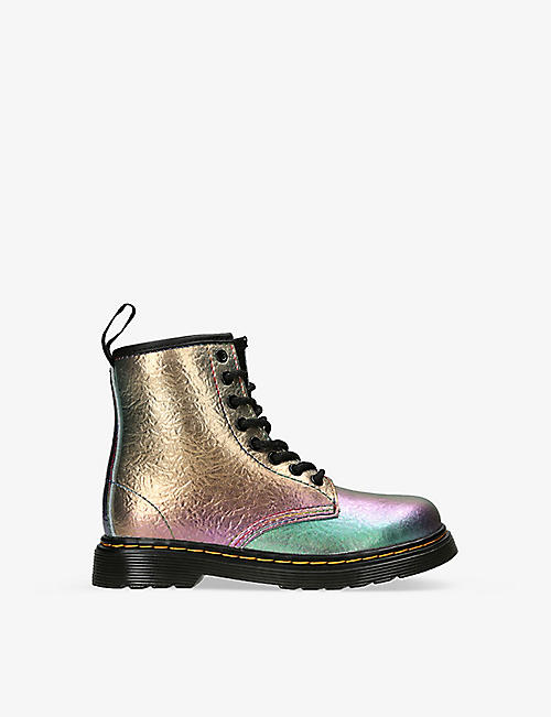 DR MARTENS: 1460 Junior metallic leather ankle boots 6-9 years
