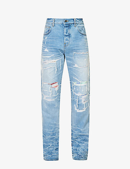 AMIRI: Aloha MX1 distressed straight-leg jeans